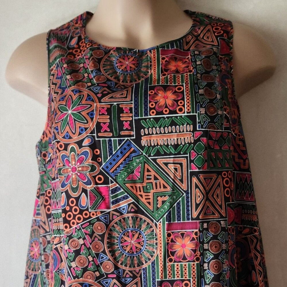 Shein Curve sundress sz 1X batik print colorful EUC !